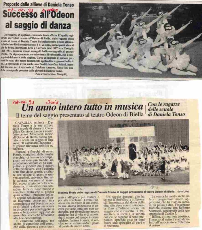  <br> ll calendario danzante Giugno 1993 Il biellese