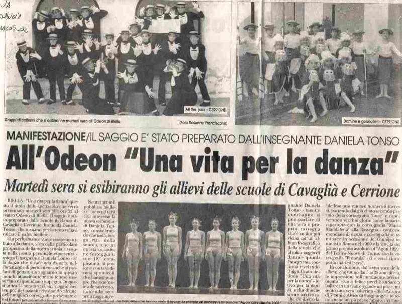  <br> Una Vita per la danza Nuova Provincia maggio 2002