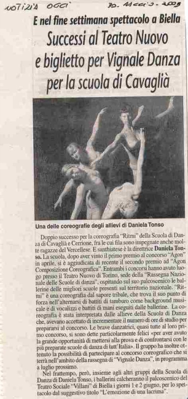  <br> Vignale danza Notizia Oggi 2003